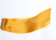 Extensiones amarillas del cabello humano de la Virgen, tramas rusas del pelo de la Virgen elegante