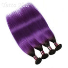 Extensiones púrpuras del pelo de Remy del ruso, armadura sedosa natural del pelo recto con suavidad