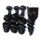 Negro natural de Remy 8A de las extensiones malasias reales del pelo para el pelo rizado de las mujeres