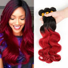 Pelo brasileño del color de tono del rojo dos del cabello humano Extensions1B Borgoña de Ombre de la onda del cuerpo del pelo de la Virgen