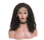 Rizado rizado de largo en las pelucas brasileñas humanas del pelo del frente del cordón para la señora negra