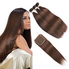Extensiones del cabello humano de Ombre del color de Brown/armadura del pelo recto con el cierre 4X4