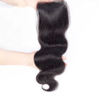 Ninguna onda peruana de vertimiento del cuerpo de las extensiones del pelo del cierre del cordón del pelo 4 x 4 de la Virgen para Ladys