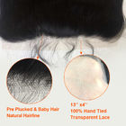 13 x 4 extensiones brasileñas transparentes del pelo de la Virgen del cordón el 100% para la chica joven