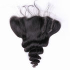 Las extensiones malasias del pelo de la onda floja de 18 pulgadas/el pelo de la Virgen lía con el frontal del cordón