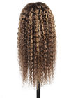 Las pelucas brasileñas del cabello humano de la onda profunda atan aduana rubia frontal del color de la mezcla de Brown