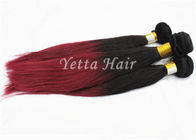 Extensiones rojo oscuro del cabello humano, extensiones reales rectas sedosas de Ombre del pelo