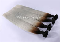 Dos extensiones peruanas Ombre del cabello humano del color de tono con recto gris