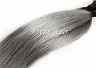 Dos extensiones peruanas Ombre del cabello humano del color de tono con recto gris