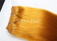 Extensiones amarillas del cabello humano de la Virgen, tramas rusas del pelo de la Virgen elegante