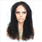 Ningún del Afro delantero de 360 color rizado rizado de vertimiento 1b pelucas del cabello humano del cordón