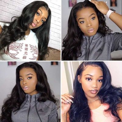 Cordón lleno Front Wigs Human Hair Lace Front Wigs With Natural Part de 100 cabellos humanos