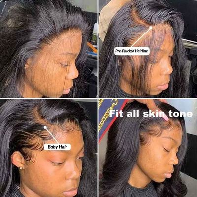 pelucas llenas del cabello humano del cordón de Glueless de la onda del cuerpo 250g