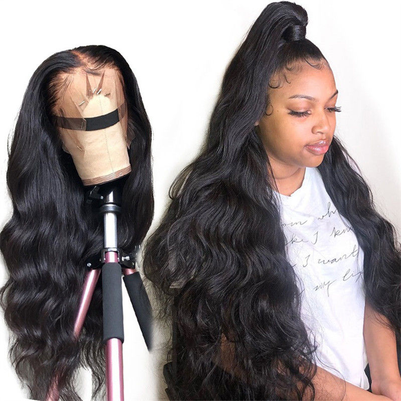 Cordón lleno Front Wigs Human Hair Lace Front Wigs With Natural Part de 100 cabellos humanos